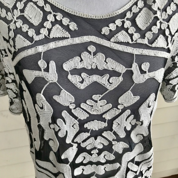 Anthropologie Everleigh Rococo Sheer Tee Shirt - Picture 6 of 6